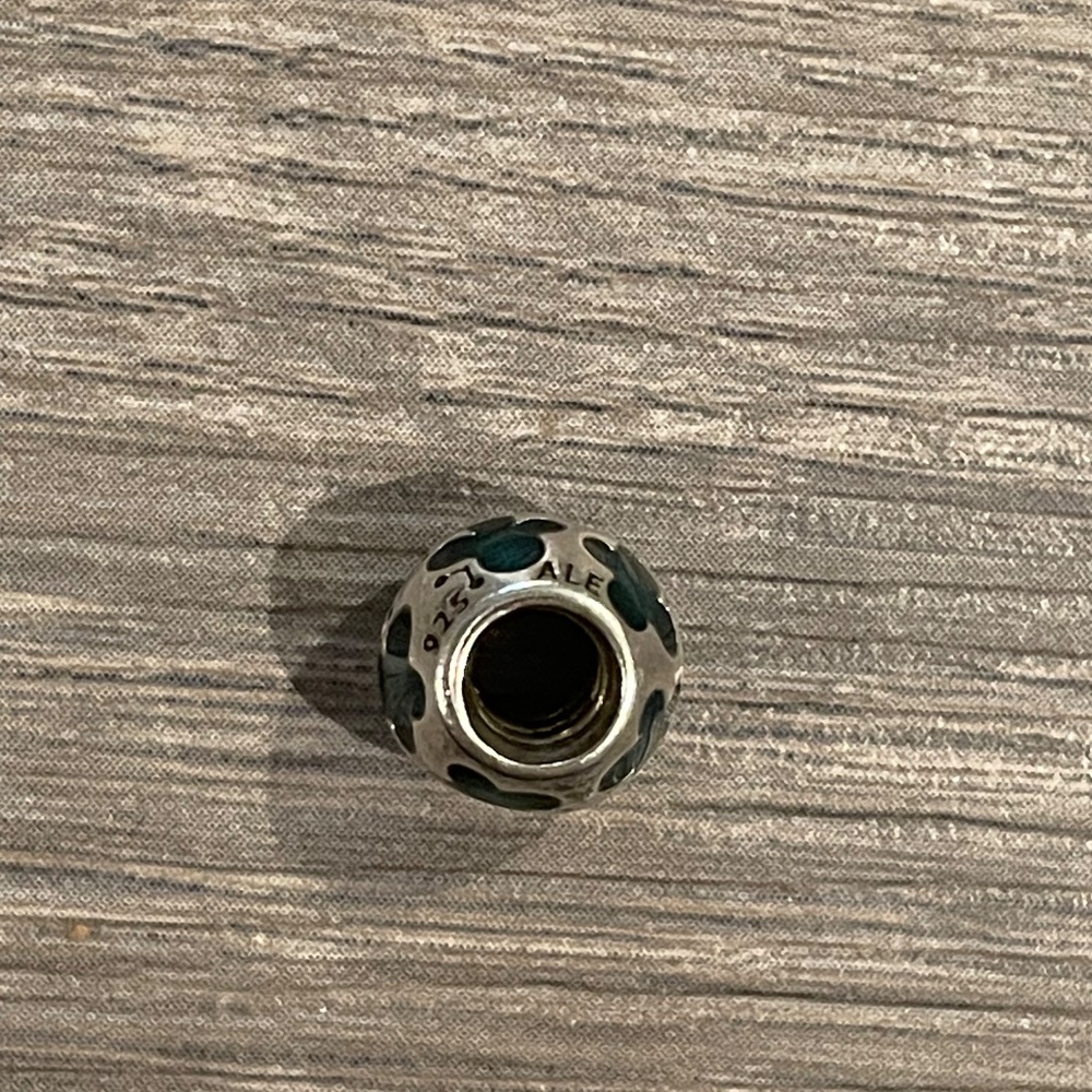 Retired Authentic Pandora Sterling Silver with Teal Enamel Butterfly Charm - Picture 3 of 3